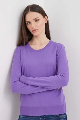 Sisley sweter damski kolor fioletowy lekki