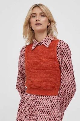 Sisley sweter damski kolor pomarańczowy