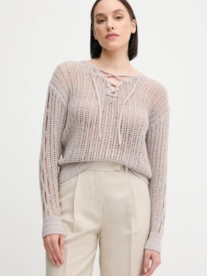 Sisley sweter damski kolor szary 15PLM401A