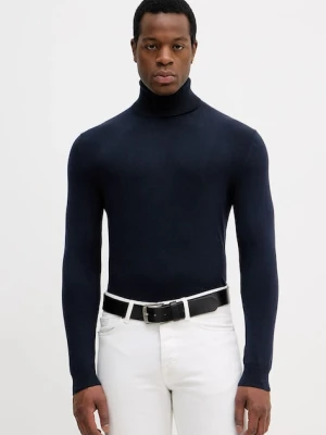 Sisley sweter męski kolor granatowy lekki z golferm 10F2S2244