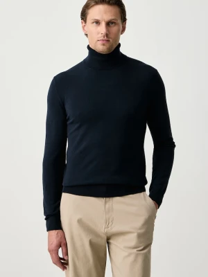 Sisley sweter męski z bawełną granatowy