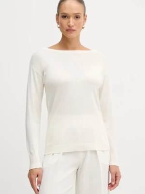 Sisley sweter wełniany damski kolor beżowy lekki 11BAM1A48