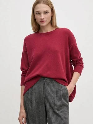 Sisley sweter wełniany damski kolor czerwony lekki 1044M103K