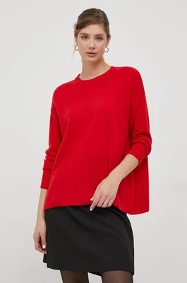 Sisley sweter wełniany damski kolor czerwony lekki