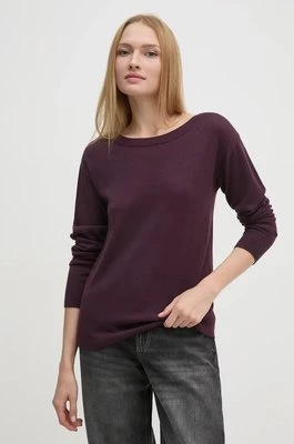 Sisley sweter wełniany damski kolor fioletowy lekki 11BAM1A48