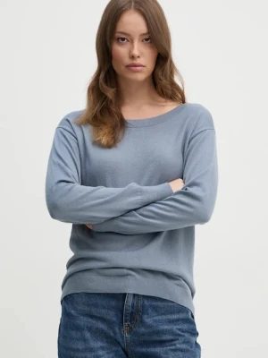 Sisley sweter wełniany damski kolor niebieski lekki 11BAM1A48