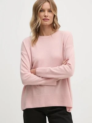 Sisley sweter wełniany damski kolor pomarańczowy lekki 1044M103K