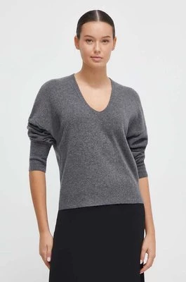 Sisley sweter wełniany damski kolor szary lekki