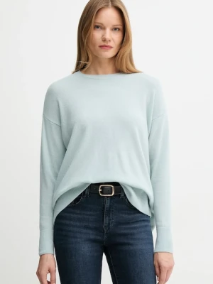 Sisley sweter wełniany damski kolor turkusowy lekki
