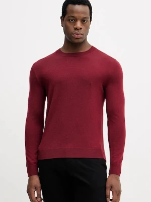 Sisley sweter wełniany męski kolor bordowy lekki 11BAS100Y