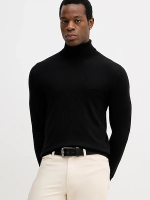 Sisley sweter wełniany męski kolor czarny lekki 11BAS200A