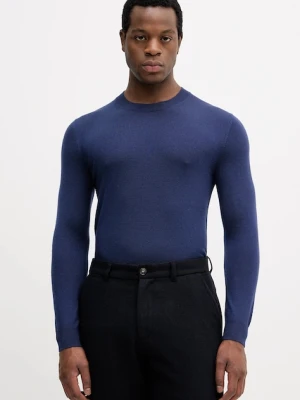 Sisley sweter wełniany męski kolor granatowy lekki 11BAS100Y
