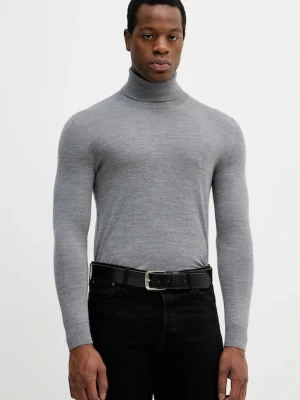 Sisley sweter wełniany męski kolor szary lekki 11BAS200A