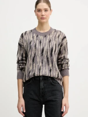 Sisley sweter z dodatkiem moheru damski kolor szary lekki 1TQ1L106Z