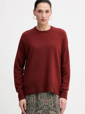 Sisley sweter z dodatkiem wełny damski kolor czerwony lekki 18AYM103K