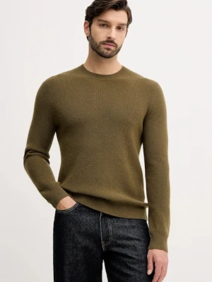 Sisley sweter z dodatkiem wełny męski kolor zielony 18AYS104I