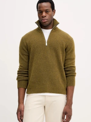 Sisley sweter z dodatkiem wełny męski kolor zielony z golferm 1PJXS200Y