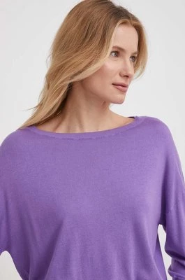 Sisley sweter z domieszką jedwabiu kolor fioletowy lekki
