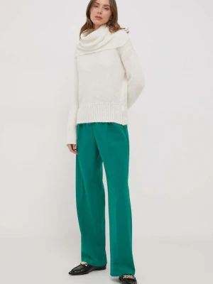 Sisley sweter z domieszką wełny beżowy