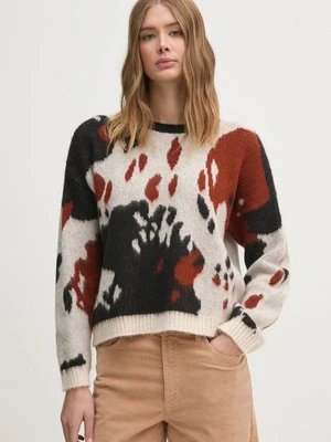 Sisley sweter z domieszką wełny damski kolor beżowy 106QL105N