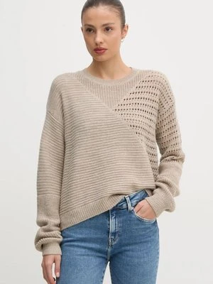 Sisley sweter z domieszką wełny damski kolor beżowy 1076M1062