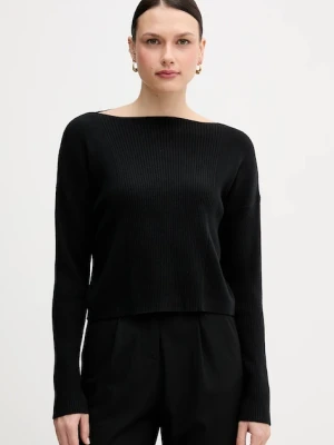 Sisley sweter z domieszką wełny damski kolor czarny 1KHTL106J