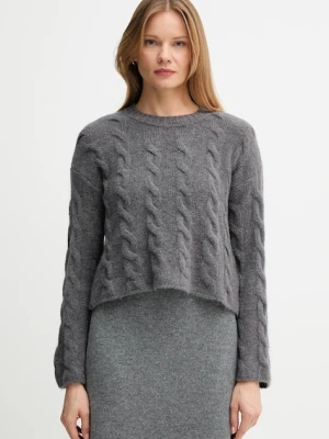 Sisley sweter z domieszką wełny damski kolor szary