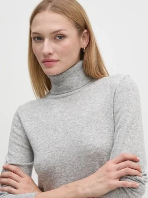 Sisley sweter z domieszką wełny damski kolor szary lekki z golfem 102HM2174