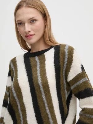 Sisley sweter z domieszką wełny damski kolor zielony 106QL105O