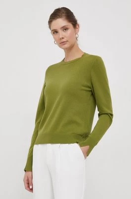 Sisley sweter z domieszką wełny damski kolor zielony lekki