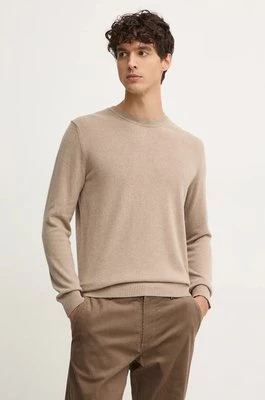 Sisley sweter z domieszką wełny męski kolor beżowy lekki 102HS1B17