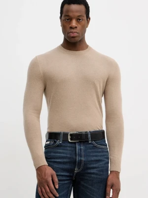 Sisley sweter z domieszką wełny męski kolor beżowy lekki 102HS1B17