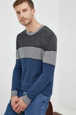Sisley sweter z domieszką wełny męski lekki