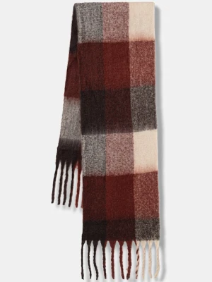 Sisley szalik damski kolor bordowy wzorzysty 6P1AWU02C