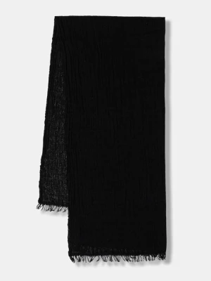 Sisley szalik z dodatkiem wełny damski kolor czarny gładki 6O70WU028
