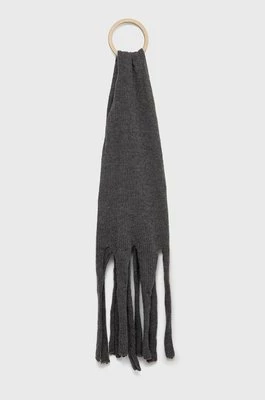 Sisley szalik z domieszką wełny kolor szary gładki