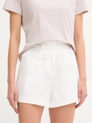Sisley szorty damskie kolor biały gładkie high waist 4ED4L901N