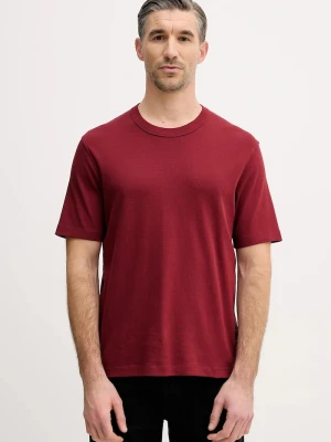 Sisley t-shirt bawełniany bordowy
