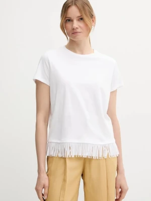 Sisley t-shirt bawełniany damski kolor biały 3096L107J