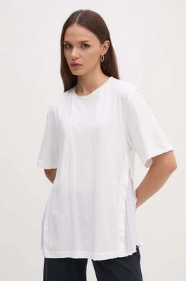 Sisley t-shirt bawełniany damski kolor biały 3AIRL106B