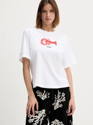 Zdjęcie produktu Sisley t-shirt bawełniany damski kolor biały 3I1XL107G
