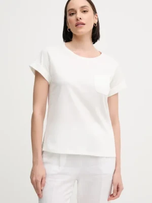 Sisley t-shirt bawełniany damski kolor biały
