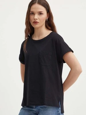 Sisley t-shirt bawełniany damski kolor czarny