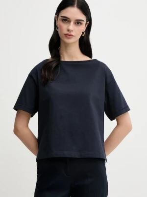 Sisley t-shirt bawełniany damski kolor granatowy 36W9L400N