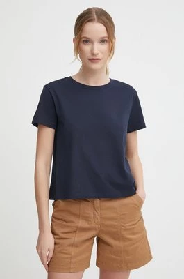 Sisley t-shirt bawełniany damski kolor granatowy