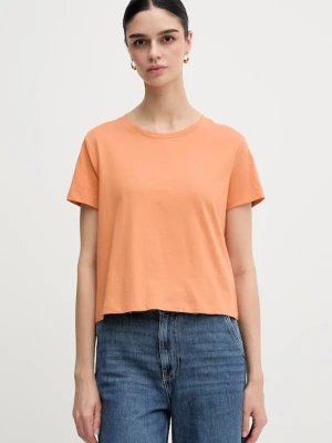 Sisley t-shirt bawełniany damski kolor pomarańczowy 3I1XL107A