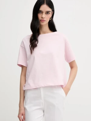 Sisley t-shirt bawełniany damski kolor różowy 36W9L400N