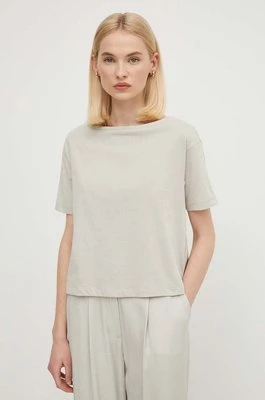 Sisley t-shirt bawełniany damski kolor szary