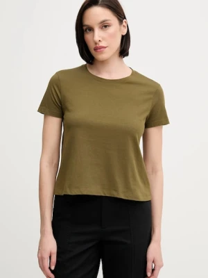 Sisley t-shirt bawełniany damski kolor zielony 3I1XL107A
