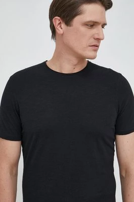 Sisley t-shirt bawełniany kolor czarny gładki